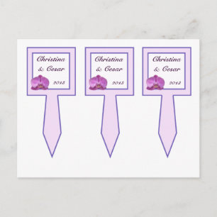 3 Cup Cake Picks Purple Orchids on Stem Postcard