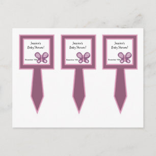 3 Cup Cake Picks Sugar Plum Butterfly Invitation Postcard