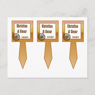 3 Cup Cake Picks Wagon Wheel/Horse Shoe Sunset Des Postcard