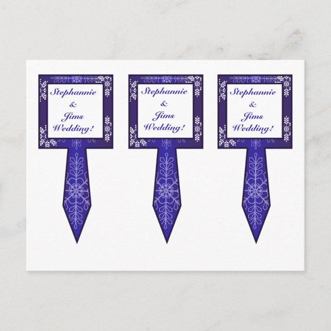3 Cup Cake Picks White Snow Flakes Postcard (Front)