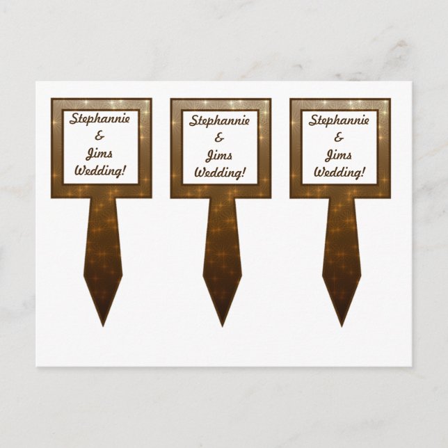 3 Cup Cake Picks Winter Brown / Stars & Bubbles Postcard (Front)