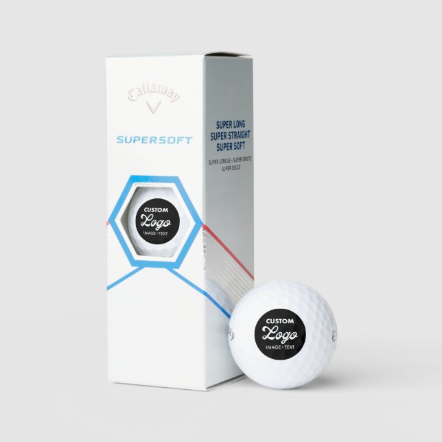 3 Custom Logo Photo Callaway Supersoft Golf Balls (Packaging)