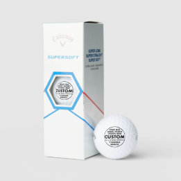 3 Custom Personalised Callaway Supersoft Golf Balls