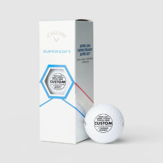3 Custom Personalised Callaway Supersoft Golf Balls
