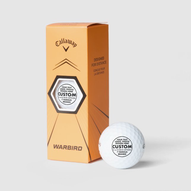 3 Custom Personalised Callaway Warbird Golf Balls (Packaging)