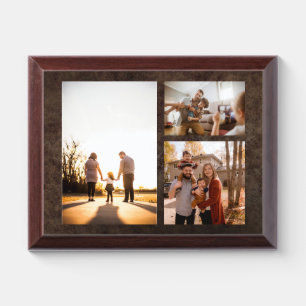 3 Custom Photo Collage Personalised Award Plaque