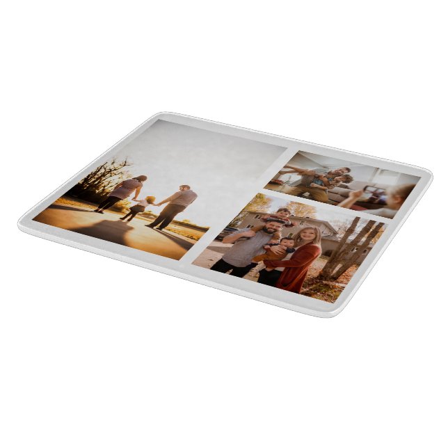 3 Custom Photo Collage Personalised Cutting Board (Corner)