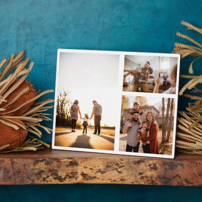 3 Custom Photo Collage Personalised Plaque (Side)
