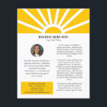 3 | Custom Photo Modern Sunrise Yellow Business Flyer<br><div class="desc">Showcase your brand in a fresh, inspiring way with this customisable modern business flyer. Designed to radiate positivity and professionalism, it features a warm yellow sunrise with sun rays on a clean white background, perfect for businesses that want to make a confident and optimistic first impression. Easily add your own...</div>