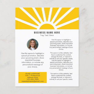 3   Custom Photo Modern Sunrise Yellow Business Flyer