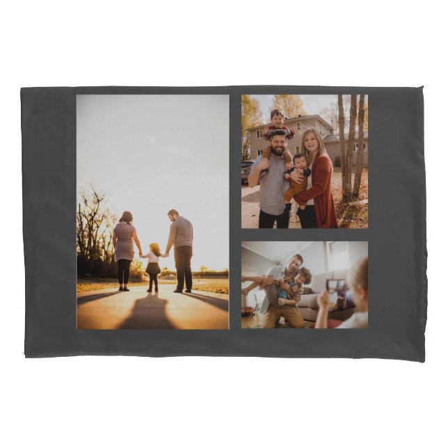 3 Custom Template Photo Collage Pillowcase (Front)