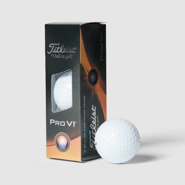 3 Custom Titleist Pro V1 Golf Ball Wedding Favours (Packaging)