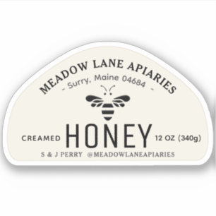 3” Custom Vinyl Sticker for 12oz skep Honey Jar