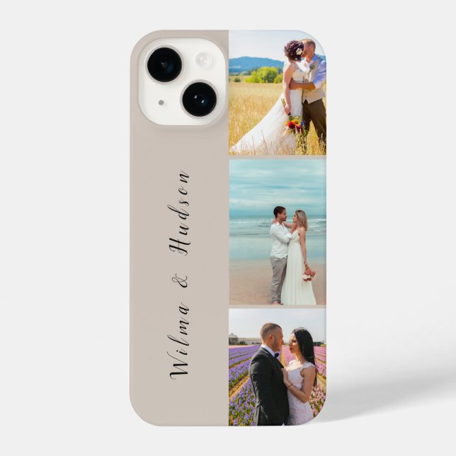 3 Custom Wedding Photo | Instegram College Picture iPhone Case (Back)