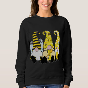 3 Cute Bee Gnomes Yellow Honey Bees Yellow Hats Sweatshirt