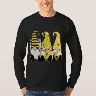 3 Cute Bee Gnomes Yellow Honey Bees Yellow Hats T-Shirt