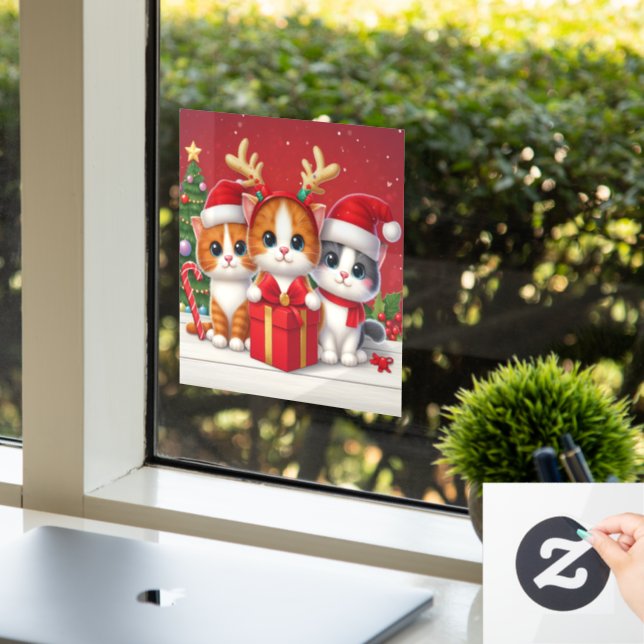 3 Cute Christmas cats illustration (Office)