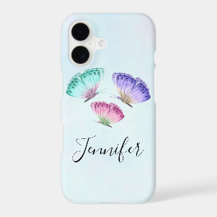 3 Cute Colourful Pastel Watercolor Butterflies