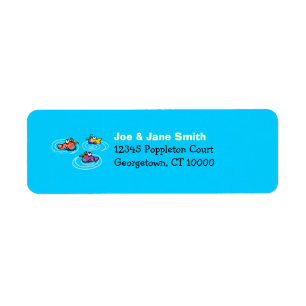 3 Cute Fish Return Address Label