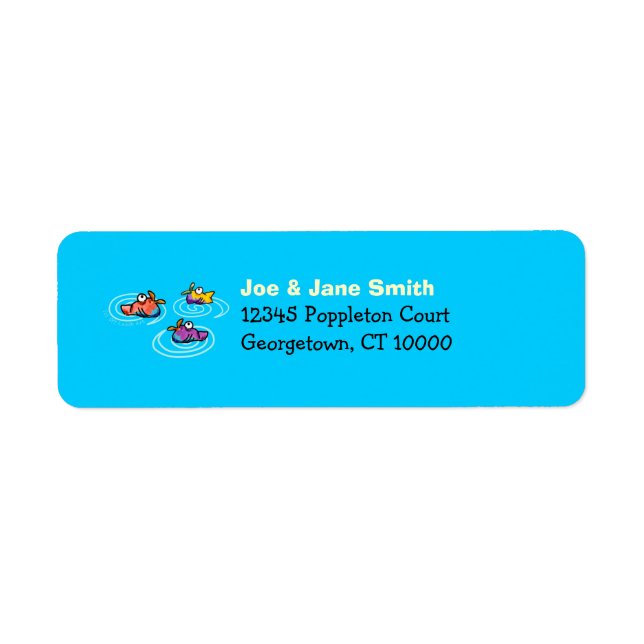 3 Cute Fish Return Address Label (Front)