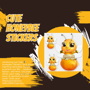 3 - Cute Honeybee Stickers
