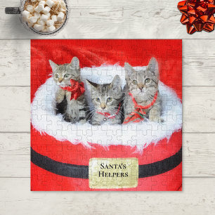 3 Cute Kittens Santa's Little Helpers Jigsaw Puzzle