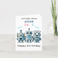 3 cute vintage retro sci fi Robot Birthday Cards