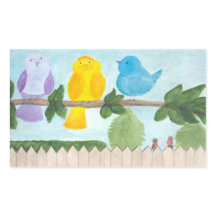 3 Cute Whimsical Colourful Birds
