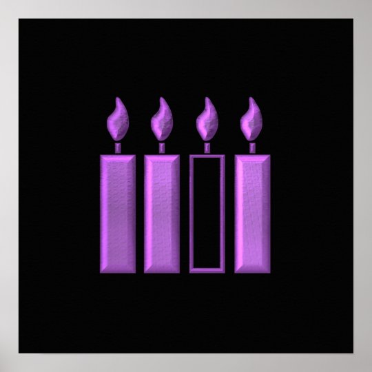 "3D" Advent Wreath Candles Poster