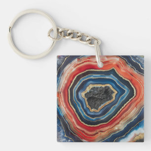 3 D Agate Keychain
