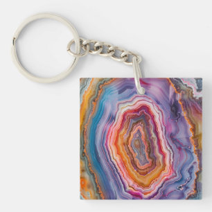 3 D Agate Keychain