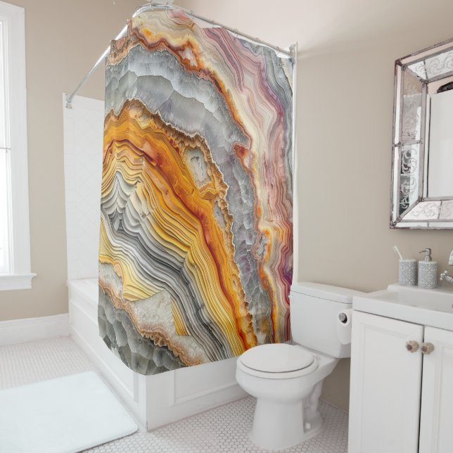 3 D Agate Shower Curtain (In Situ)