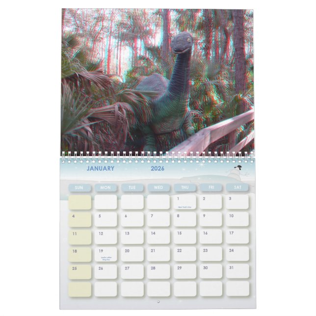 3-D Anaglyph Photo Calendar (Jan 2026)