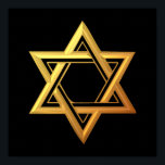 "3-D" Golden Star of David Poster<br><div class="desc">Beautiful 3-D look,  golden,  Star of David.

Feel free to add your own words and/or pictures to this item,  or change the background colour,  via Zazzle's great customisation tools.  This design is also available on many other products. Thanks for stopping by! God bless!</div>