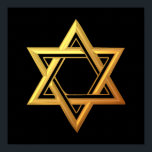 "3-D" Golden Star of David Poster<br><div class="desc">Beautiful 3-D look,  golden,  Star of David.

Feel free to add your own words and/or pictures to this item,  or change the background colour,  via Zazzle's great customisation tools.  This design is also available on many other products. Thanks for stopping by! God bless!</div>