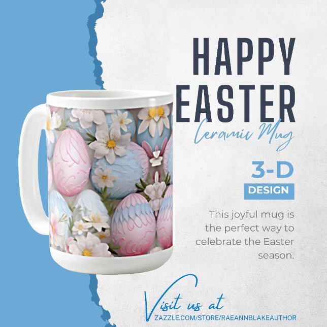 3-D Happy Easter Eggs Ceramic Mug (Creator Uploaded)