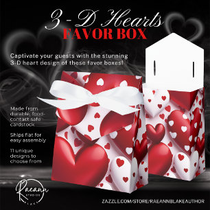 3-D Hearts Design Valentine Favour Box
