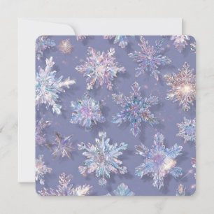 3-D iridescent snowflakes Card