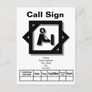 3-D Look Ham Icon QSL Card   Customise It!