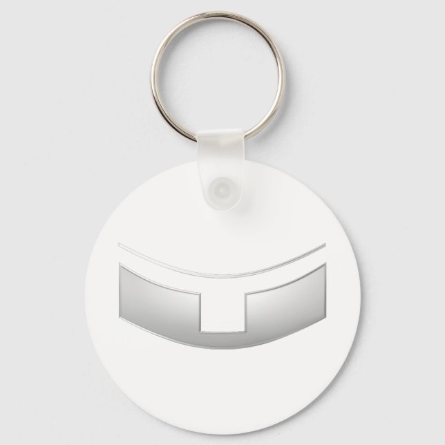 3-D Look Silver Priest's or Minister's Collar Key Ring (Front)