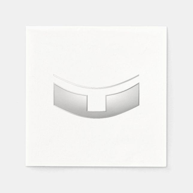 3-D Look Silver Priest's or Minister's Collar Napkin (Front)