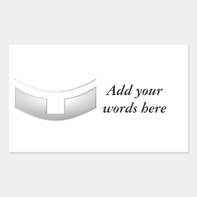 3-D Look Silver Priest's or Minister's Collar Rectangular Sticker (Front)