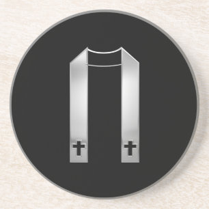 3-D Look Silver Priest's Stole Coaster