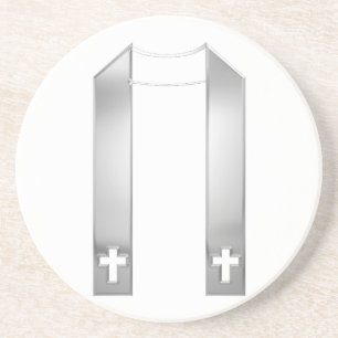 3-D Look Silver Priest's Stole Coaster