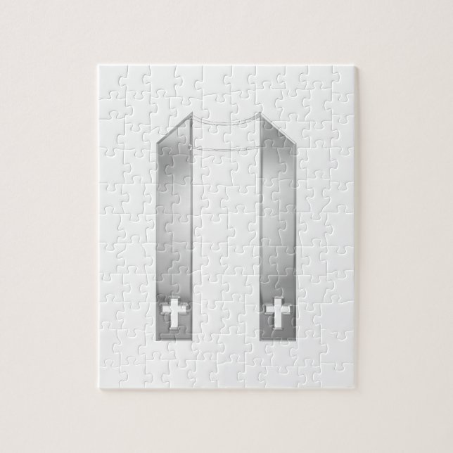 3-D Look Silver Priest's Stole Jigsaw Puzzle (Vertical)