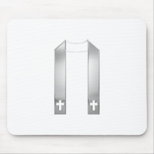 3-D Look Silver Priest's Stole Mouse Pad