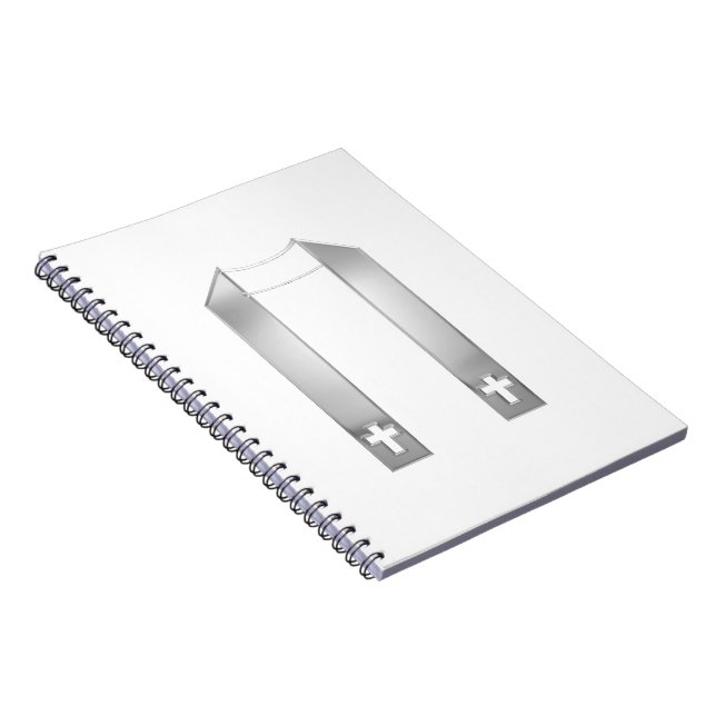 3-D Look Silver Priest's Stole Notebook (Right Side)