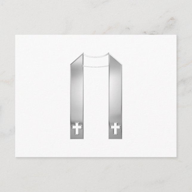 3-D Look Silver Priest's Stole Postcard (Front)