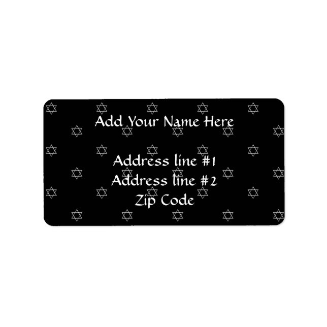 3-D Look Silver Star of David Label (Front)