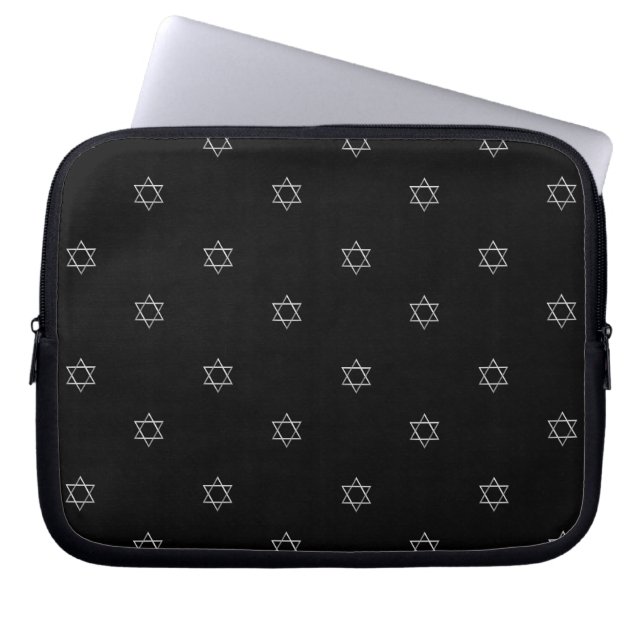 3-D Look Silver Star of David Laptop Sleeve (Front)